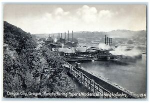 c1910 Manufacturing Paper Woolens Thriving Industry Oregon City Oregon Postcard