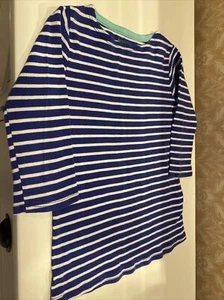 Garnett Hill Girl’s Size 8 (L) Blue & White Striped Long Sleeve Top - Picture 1 of 5