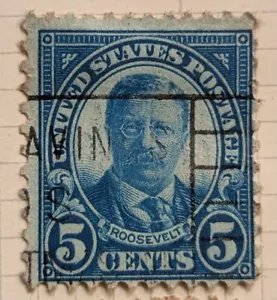 RARE 1922 THEODORE ROOSEVELT DARK BLUE 5c STAMP - Picture 1 of 1