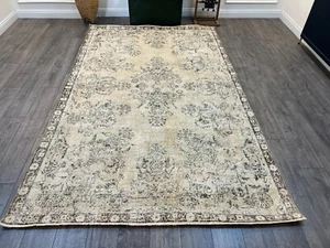 Beige Turkish Rug, Handmade Wool Rug, Oriental Rug, Bohemian Rug, 6.4x10.2 ft - Picture 1 of 10