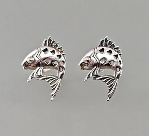 9923494-d  925er Silber Ohrringe Fische Ohrstecker 1,5x2cm - Bild 1 von 2