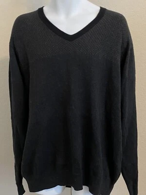 #6 NWT! V Neck Pull Over, Perry Ellis Sz: XXL, Black and Gray, Wool Belnd - Image 1 of 4