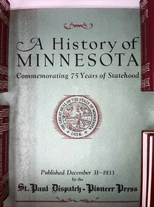 Eine Geschichte von Minnesota St. Paul Pionierpresse 1933 24x18"" Buch Vintage Statehood - Bild 1 von 18