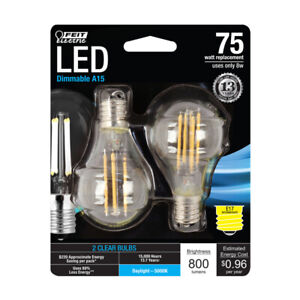 Feit Electric acre A15 E17 (Intermediate) Filament LED Bulb Daylight 75 Watt Equ