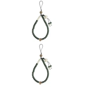 Set of 2 Mobile Phone Case Pendant Accessories Charm Beaded Lanyard - Zdjęcie 1 z 12