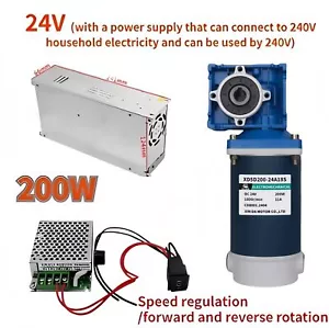 Riduttore Ingranaggio Elettrico RV30 200W Coppia Alta DC 12V/24V Worm Gearbox - Foto 1 di 16