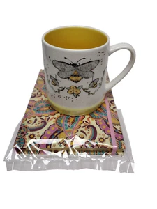 Seeds & Sunshine BEE AND FLOWER Ceramic Coffee or Tea Mug With Notebook Journal - Picture 1 of 12