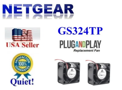 Pack of 2x Quiet Replacement Fans for Netgear S350 series GS324TP Switch - Image 1 of 4