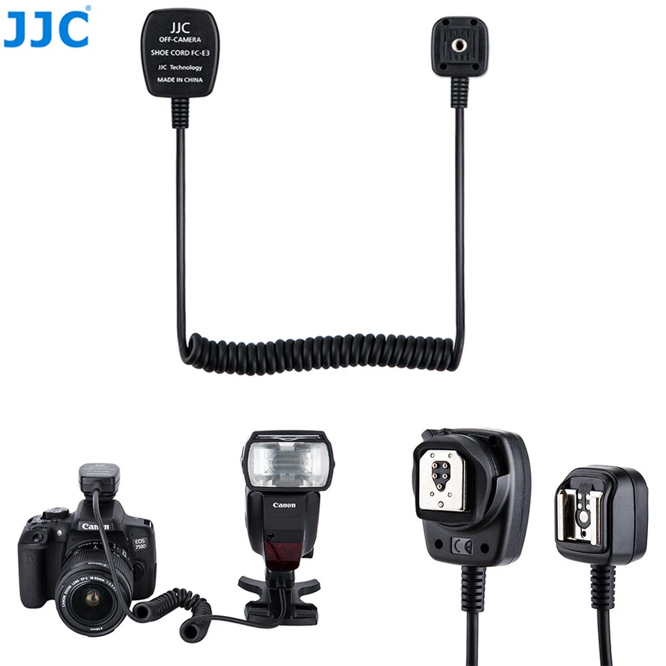 JJC 1.4m TTL Off-Camera Flash Sync Cord for Canon 600EX-RT 580EX 430EX II 270EX - Image 1 of 4