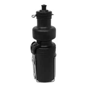 NEW! PRO+ BICYCLE WATER BOTTLE WITH ALLOY CAGE 28OZ BLACK - Picture 1 of 1