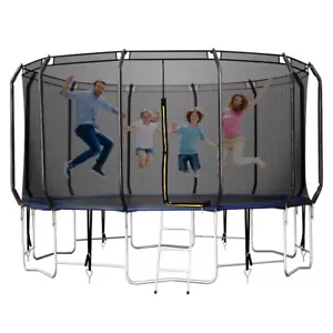 Easy Assembly Trampoline, Outdoor Jumping Trampoline with Safety Enclosure Net - Picture 1 of 7