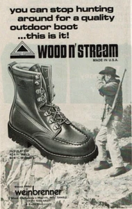 1978 Vintage Print Ad Weinbrenner Wood N' Stream Outdoor Stiefel Jagd Jäger - Bild 1 von 2