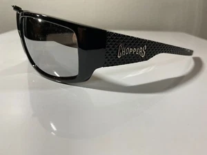 Men's popular riding sunglasses with black frame and gray reflective lenses - Picture 1 of 5