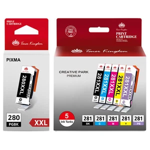 6 piezas cartuchos de tinta PGI-280XXL CLI-281XXL para Canon Pixma TR8520 TR8620 TS8320 - Imagen 1 de 7