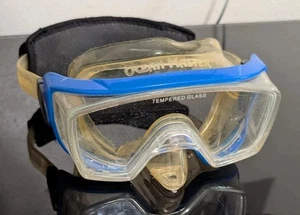 Ocean Master Equalizer Purge Dive Mask – Q-Strap – Tempered Glass – Blue w/ Case - Picture 1 of 8