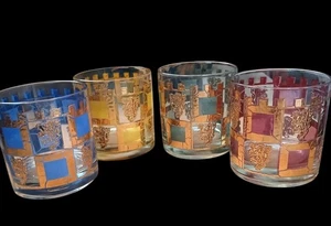 Vintage 60er Jahre West Virginia Glas Henry VIII Löwenwappen Cocktail Getränk Gläser - Bild 1 von 13