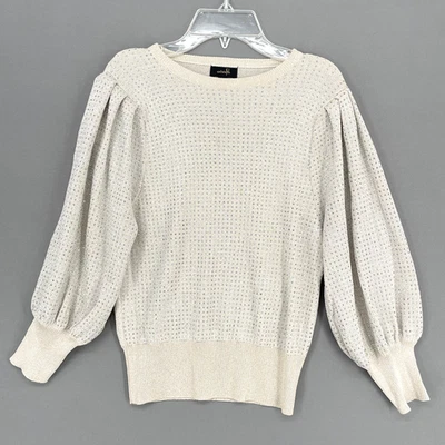 Suéter Top Pullover On Twelfth Manga Larga Abullonada Para Mujer S Elastizado Estrás Foto 1 de 4