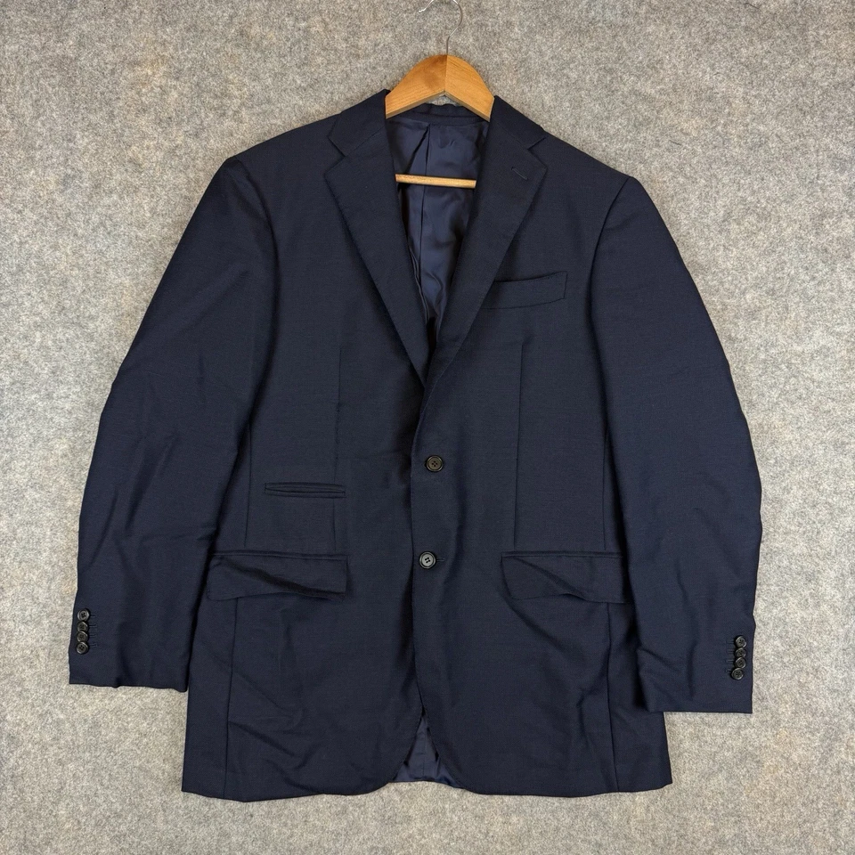 Sid Mashburn Blazer Men 40R Blue Navy Sharkskin Kincaid No 3 Wool Suit Jacket - Image 1 of 4