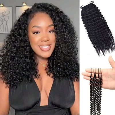 12A Crochet Human Hair Knotless Burmese Curly Human Braiding Hair Extensions 20" - Image 1 of 4