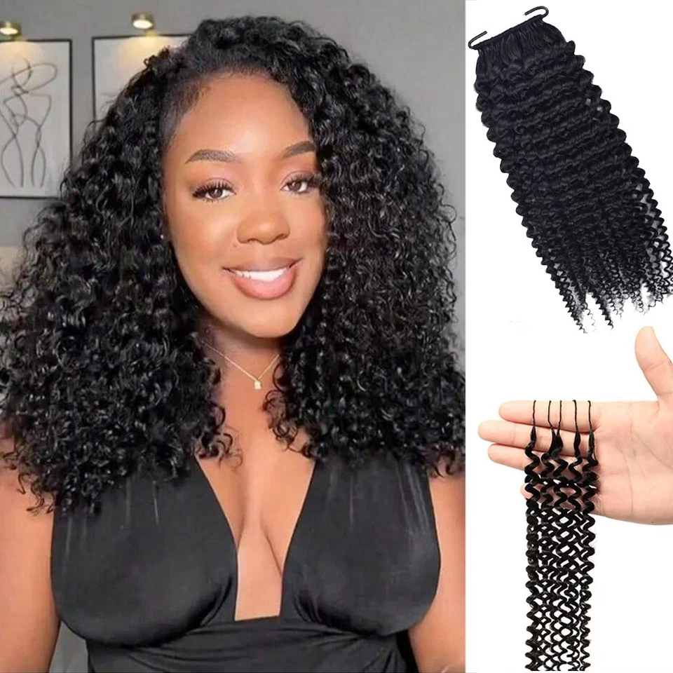 12A крючком человеческих волос узелок бирманский вьющиеся человеческие плетеные волосы шиньоны 20» - Изображение 1 из 4