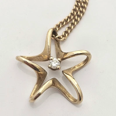 Collar Colgante Caja Tarjeta Oro 14K JAMES AVERY DIAMANTE ESTRELLA FLOTANTE 18" Foto 1 de 4