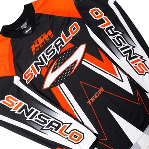 Y2K KTM x Sinisalo Tech Motocross Jersey L Orange Black 90s/00s Bike Racing - Picture 1 of 15