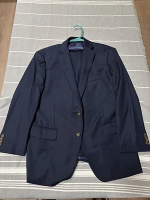 NWOT Indochino Custom Navy Blue Suit 42S 2 Piece Wool 38x27 - Image 1 of 4