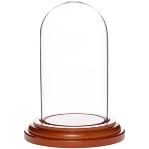 Plymor 1.85" x 3.5" Mini Glass Display Dome Cloche (Walnut MDF Base) - Picture 1 of 3