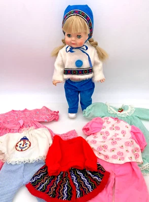 Vogue LITTLEST ANGEL 13-14" doll blonde braids/5 extra outfits/some tagged items - Image 1 of 4