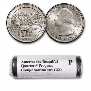 2011-P ATB Quarter Olympic National Park 40-Coin Roll BU - Picture 1 of 3