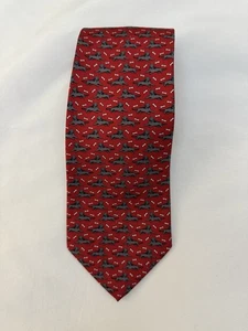 Vineyard Vines Red Men’s Silk Tie Dog & Bone Theme Handmade USA - Picture 1 of 10