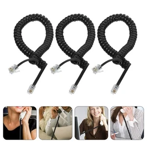3 szt. Zwinięte kable telefoniczne Telefon stacjonarny Kabel telefoniczny Telefon Kabel słuchawkowy Przewód - Zdjęcie 1 z 12