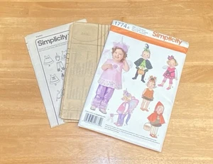 Simplicity Pattern 1774 A, Toddler Baby Girls Halloween Costumes, Uncut - Picture 1 of 2