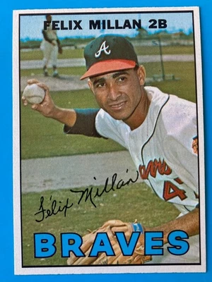 1967 topps baseball #89 Felix Millan Atlanta Braves NM/MT - Image 1 of 2