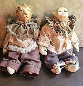 Katherine's Collection Retired Victorian Style Clothes Monkey and Lion Dolls  - Picture 1 of 10