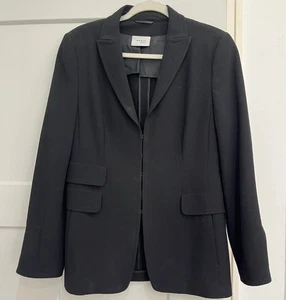 AKRIS PUNTO Black Wool Blend Slender Jacket Sz US10 F42 D40 - Picture 1 of 15
