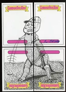 MATT STEFFENS Topps Cubo de Basura FIRMADO POR ARTISTA BOCETO 4 PIEZAS Rompecabezas AUTÓGRAFO - Imagen 1 de 2