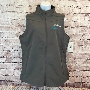 Spyder Women's Gray CAM Logo Sleeveless Full Zip High Neck Performance Vest L - Picture 1 of 9