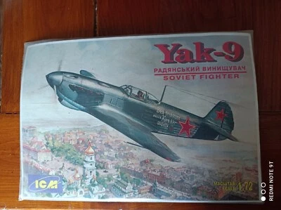 ICM Yakovlev Yak 9 1/72  Sealed Sigillato CCCP France Decal Rare - Immagine 1 di 3