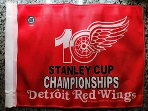 2002 10 Stanley Cup Champs NHL Detroit Red Wings Vintage Car/Vehicle Window Flag - Picture 1 of 9
