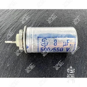 CONDENSATEUR VINTAGE A VISSER 8MF 8UF 8µF 500V 550V SIC SAFCO Tube - Picture 1 of 2