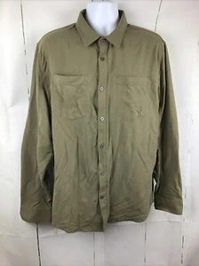 Under Armour Loose Men’s Storm Green Button Down Nylon Long Sleeve Shirt Sz. XL - Picture 1 of 16