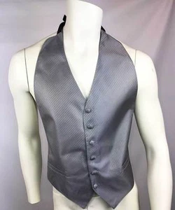 Chaleco de esmoquin sin espalda 100% seda talla única se ajusta a los 6 botones correa trasera ajustable - Imagen 1 de 30