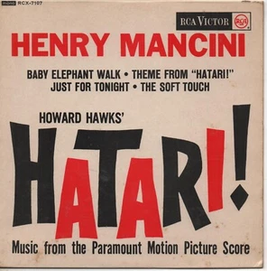 HENRY MANCINI hatari! 1960's UK RCA VICTOR FILM HIGHLIGHTS 7" EP PS 45 - Picture 1 of 4