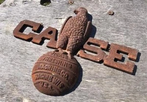 Case Implement Cast Iron Eagle Emblem, Advertising Sign Threshing Farm Machine V - Picture 1 of 6