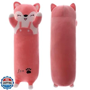 Yeqivo Long Fox Plüschkissen, rosa Fuchs weiches Plüschtier süßer langer Fuchs Stofftier A - Bild 1 von 5