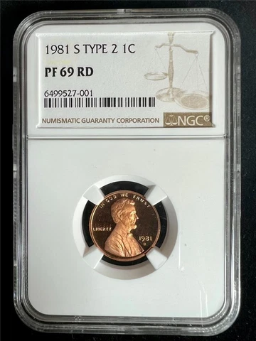 1981 S LINCOLN CENT PROOF TYPE 2 1C NGC; Solo Top Pop In PF69 RD = 1;  SKU 3179 Cover