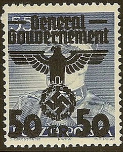 Stamp Germany Poland General Gov't Mi 015 Sc N31 1940 WWII War Era Eagle MH - Picture 1 of 1