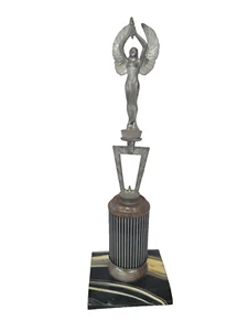 Vintage 1960's Silver Winged Woman Metal Trophy 17.5" Art Deco - Picture 1 of 11