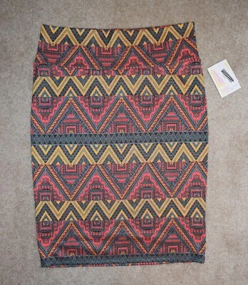 Nueva Falda LuLaRoe Cassie Grande Azteca Recta Lápiz Tejido Elástico Foto 1 de 2